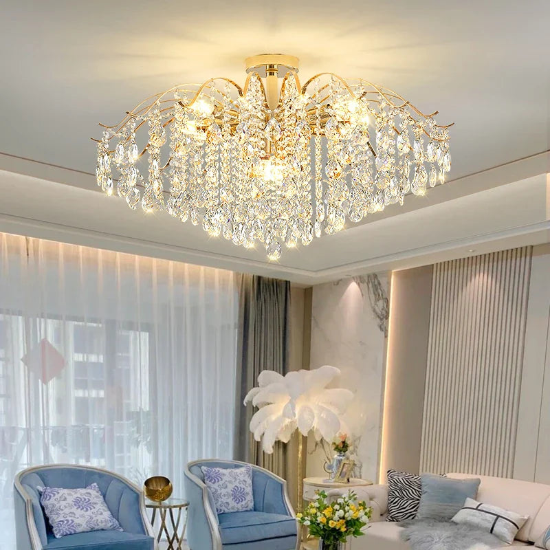 Afralia™ Crystal Chandelier: Modern Elegance for Stylish Living Spaces