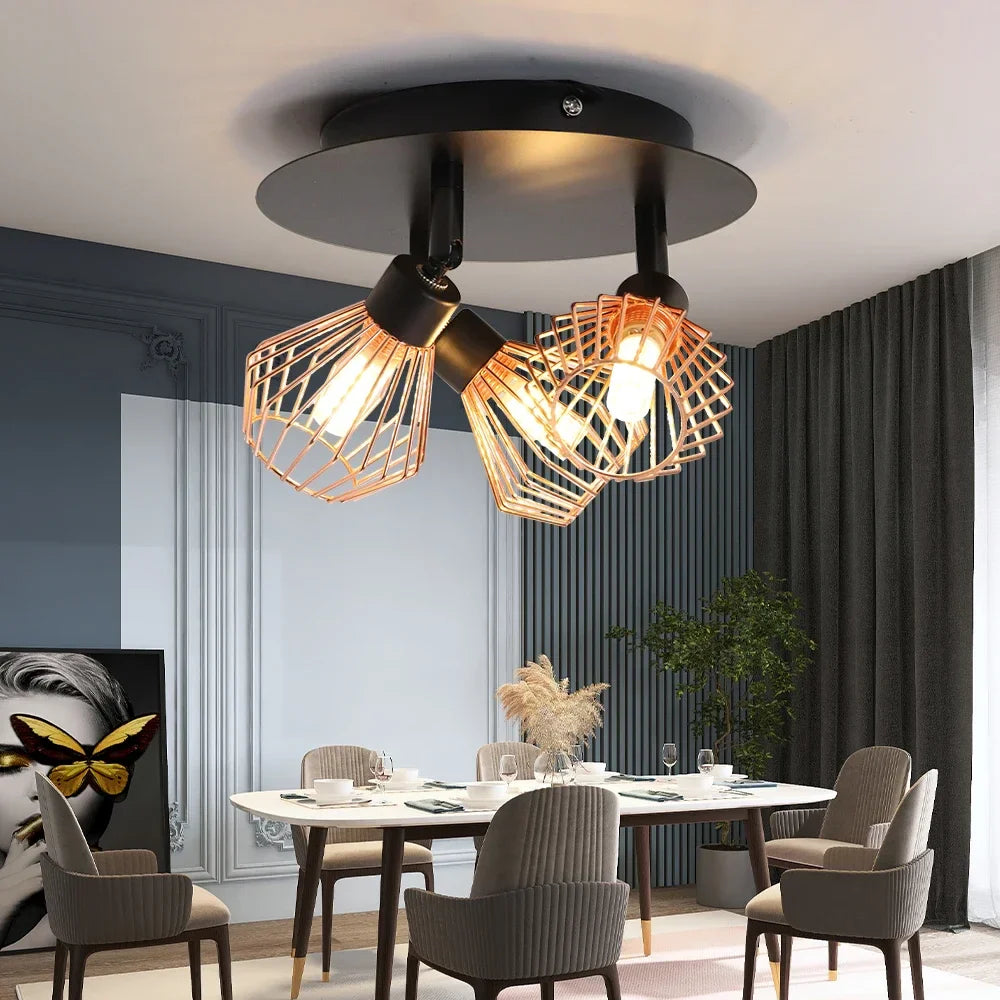 Afralia™ Diamond Cage Chandelier: Industrial Kitchen & Living Room Lighting