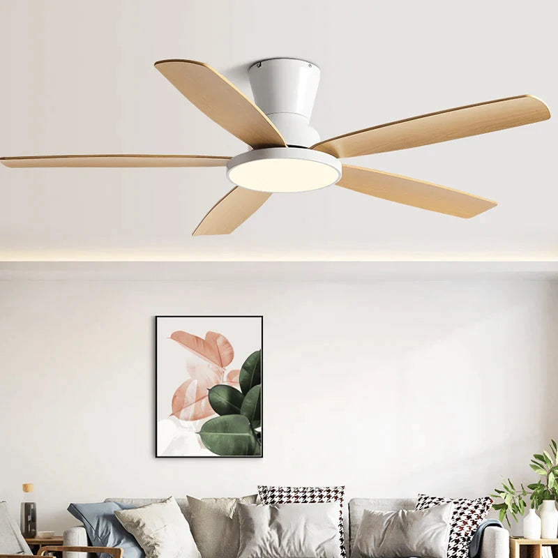 Afralia™ Strong Winds Living Room Ceiling Fan Light with Remote Control