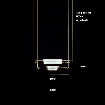 Afralia™ LED Dimmable White Clips Gold Chandelier - Minimalist Art Deco Style