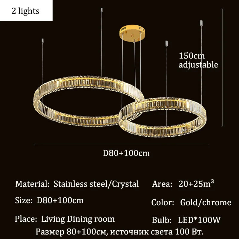 Afralia™ Crystal LED Ceiling Chandelier for Living Room & Bedroom Lighting
