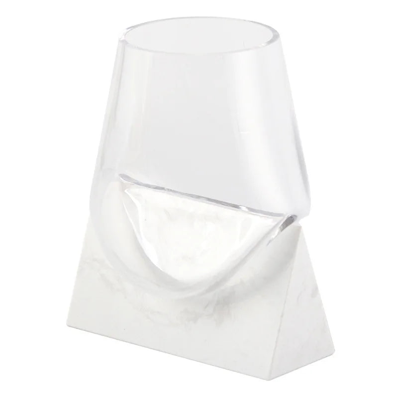 Afralia™ Abstract Glass Vase with Marble Base for Home Decoration