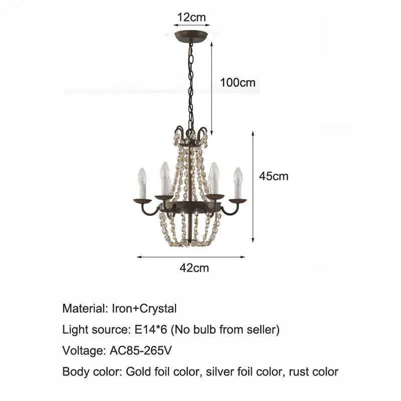 Afralia™ Crystal Chandelier: Elegant Iron Art Pendant for Dining Room, Living Room, and More