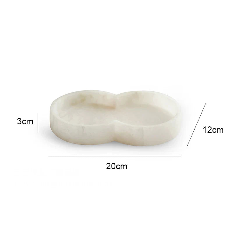 Afralia™ White Onyx Marble Tray for Kitchen Coffee Table Serving - Minimalist Design