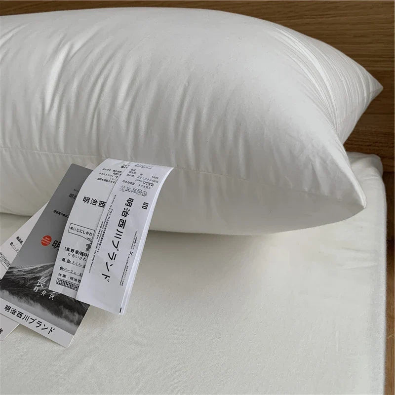 Afralia™ 100% Cotton Rectangle Neck Pillow - Hotel & Home Solid Color