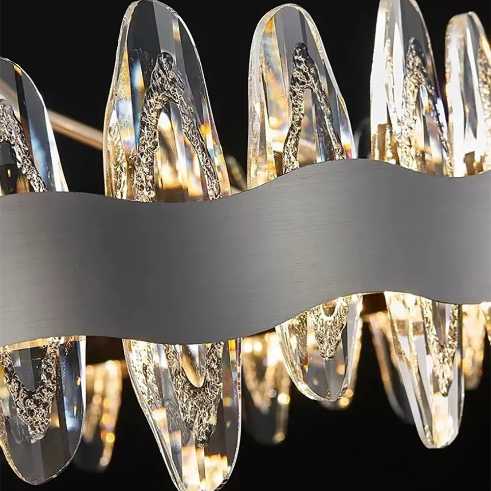 Afralia™ Crystal LED Chandelier: Modern Luxury Interior Pendant Light for Living Room