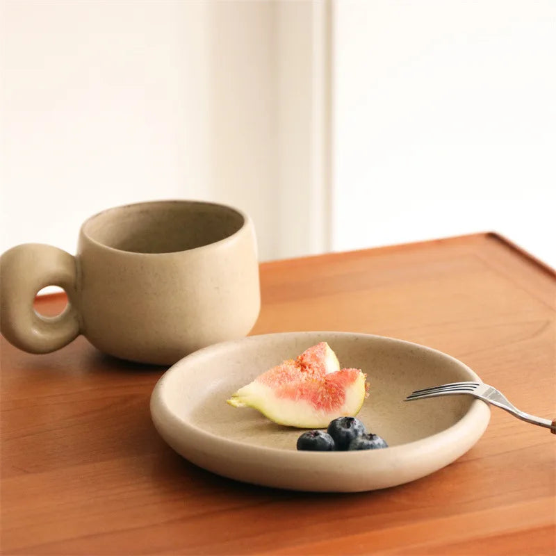 Afralia™ Simple Style Kitchenware Set - Mug, Kettle, Bowl, Plate, Teapot, and Pastry Plate