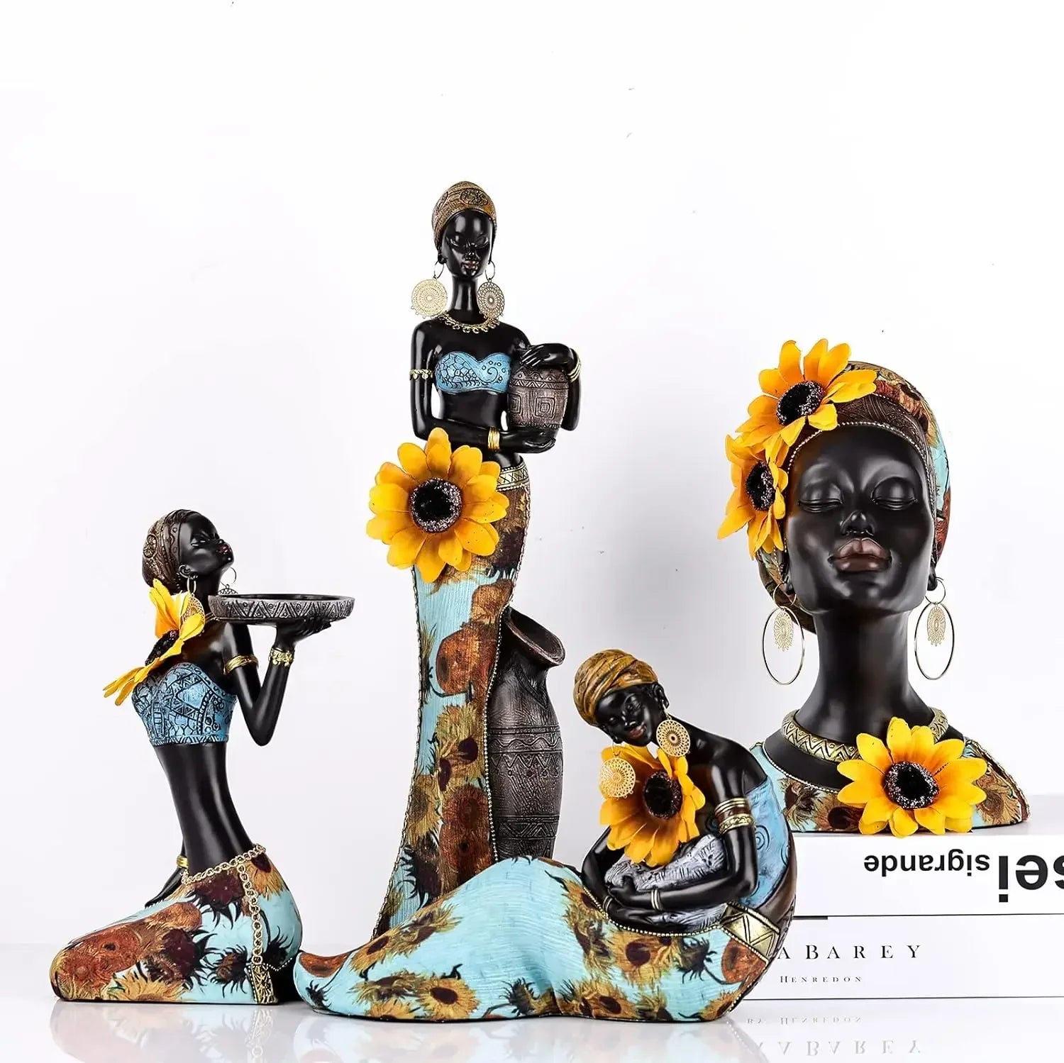 Resin Tribal Sculpture for Home Decor by Afralia™