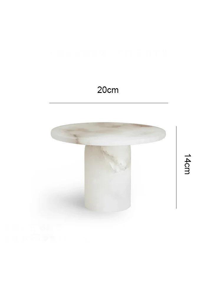 Afralia™ White Onyx Marble Cake Stand for Events and Home Decor