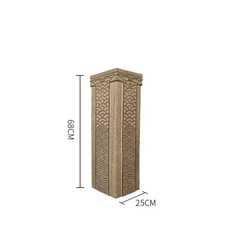 Afralia™ Chinese Antique Coin Stake Display Column for Garden and Living Room Décor