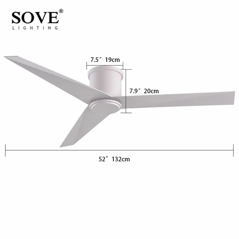 Afralia™ Modern White Black Aluminum Blade Ceiling Fan With Remote Control