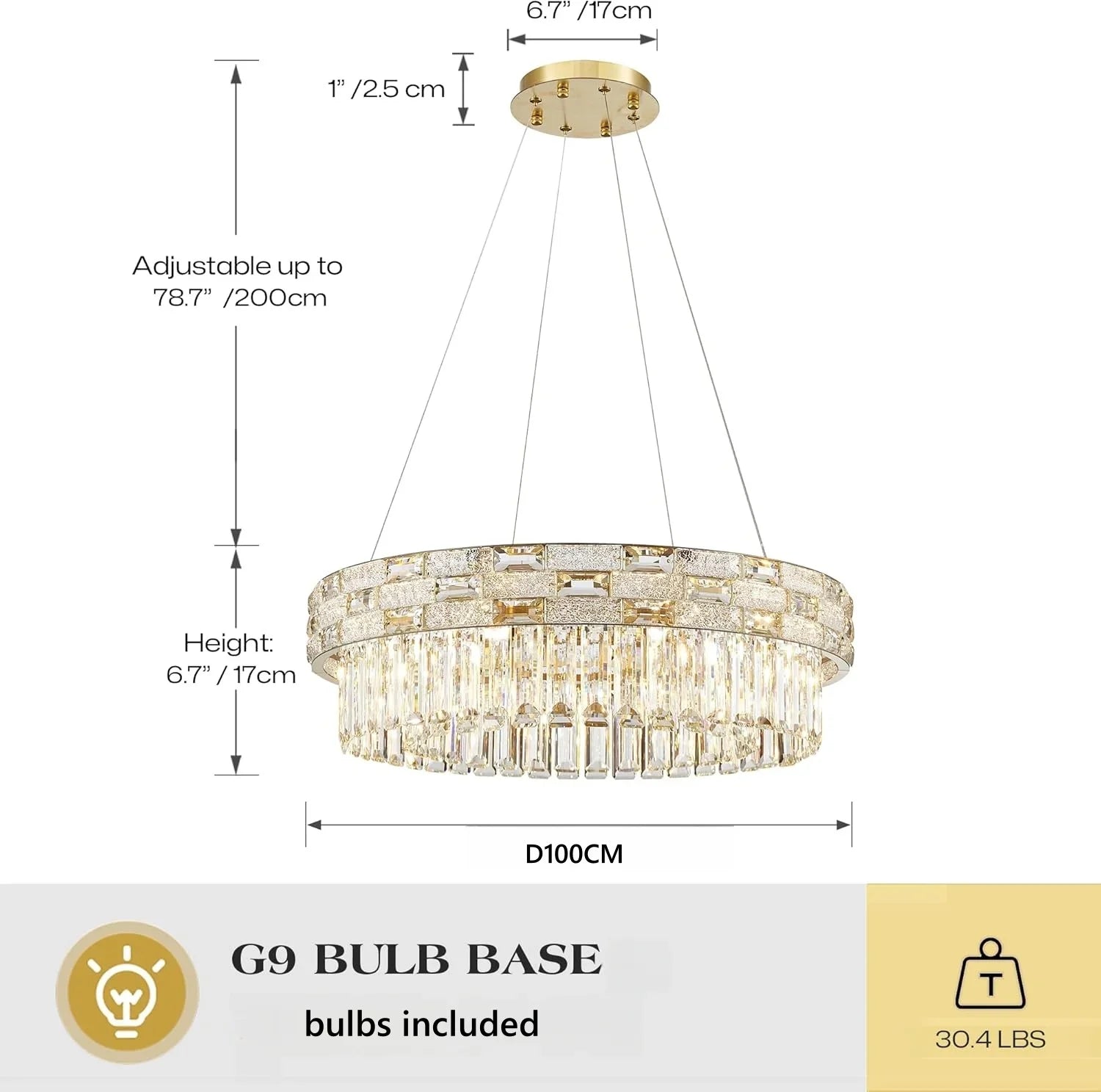Afralia™ Gold Crystal Chandelier for Luxury Living Room & Kitchen Island