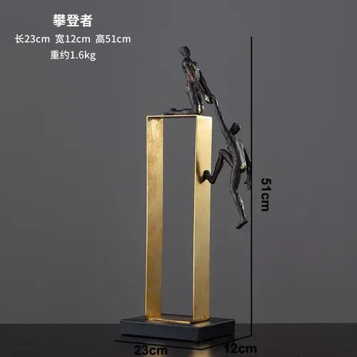 Resin Gymnast Art Sculpture by Afralia™ - Abstract Figure Statue for Home Decor