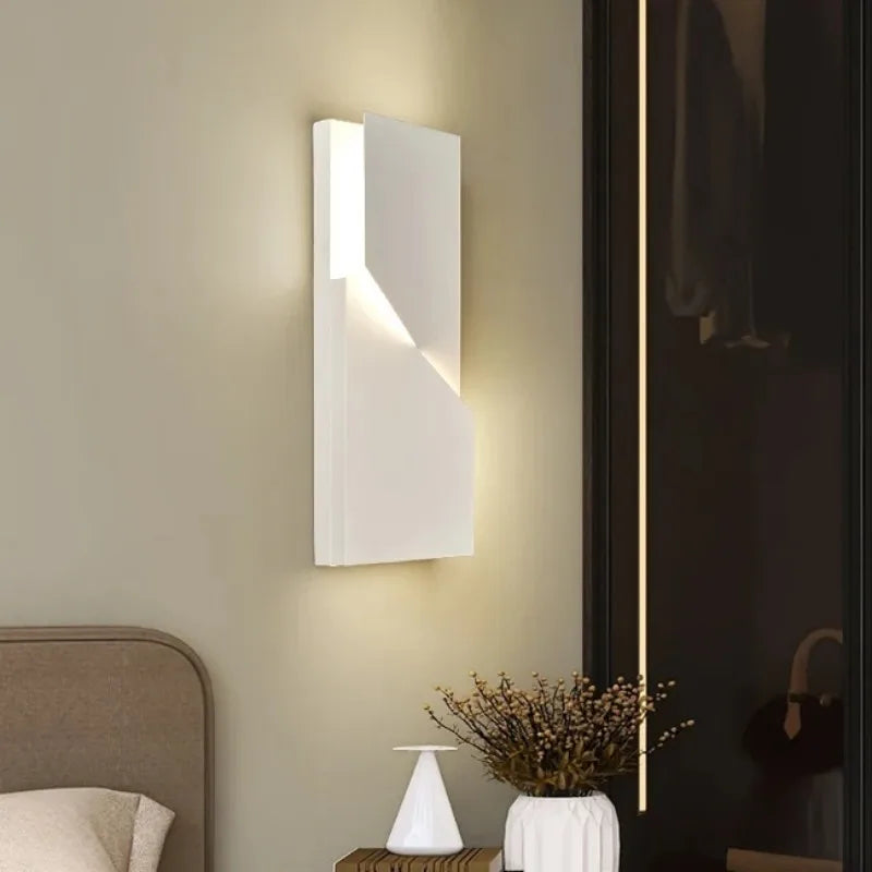 Afralia™ Nordic White LED Wall Lamp - Modern Simple Interior Bedside Lighting
