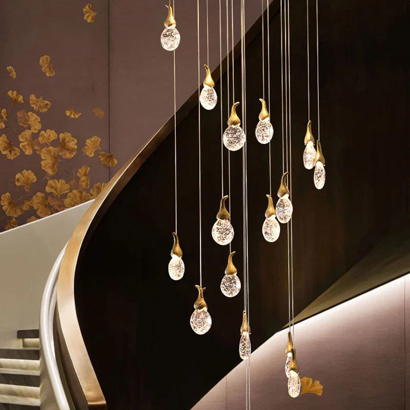 Afralia™ Gourd Shaped Crystal Chandelier for Living Room & Restaurant