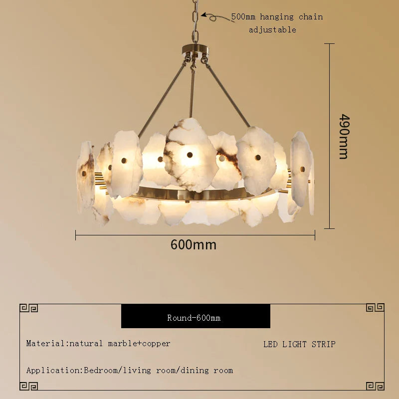 Afralia™ Marble Dining Room LED Chandelier - Luxury Home Decor Fixture