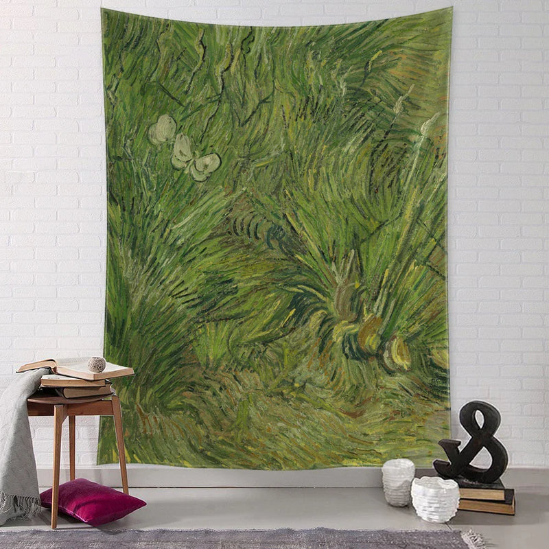 Afralia™ Mystic Garden Path Tapestry Wall Hanging - Van Gogh Oil Painting Inspired Art