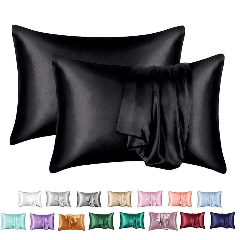 Afralia™ Silky Smooth King Size Satin Pillowcases Luxury Soft Skin-friendly Solid Color