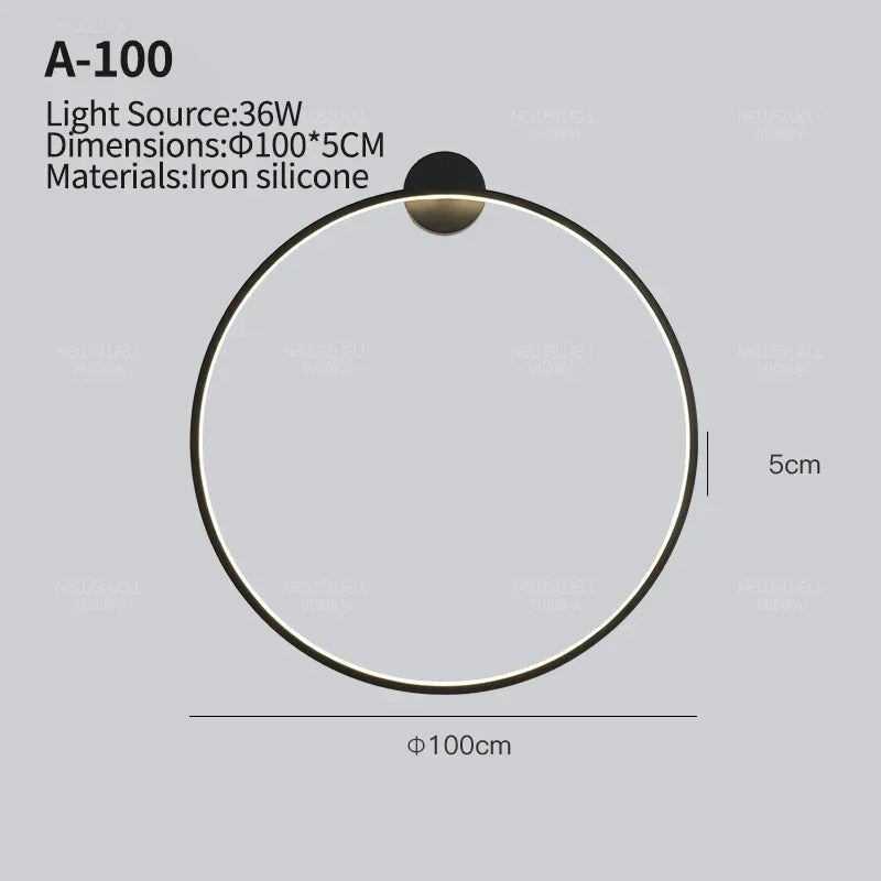 Afralia™ Nordic Ring LED Wall Lamp Modern Sconce for Living Room Bedroom Hallway