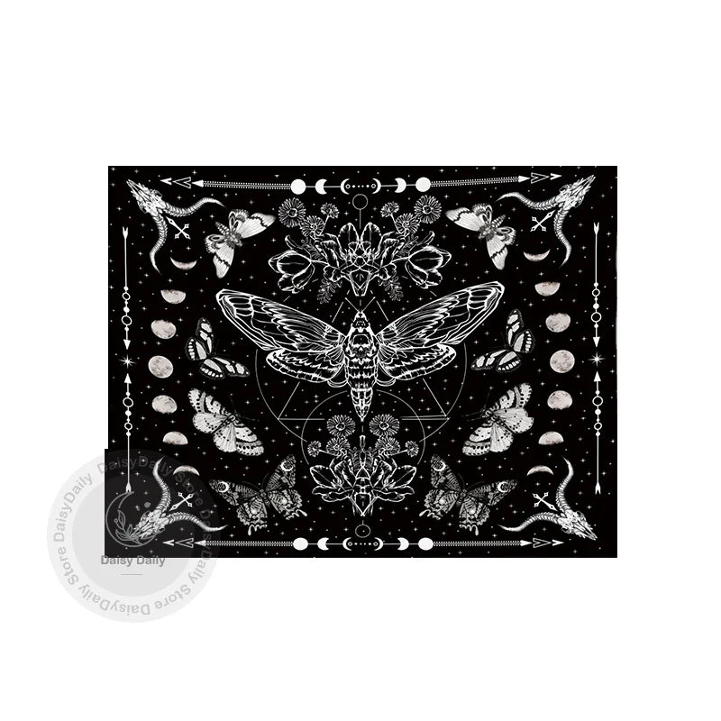 Afralia™ Moon Phase Butterfly Tapestry for Stylish Living Room and Bedroom Decor