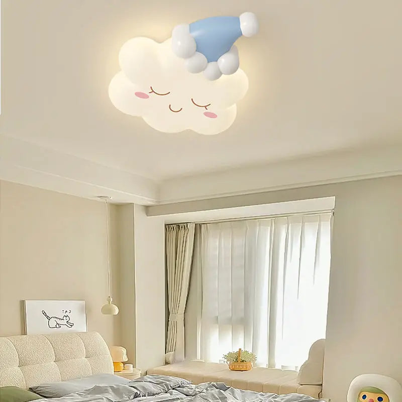 Afralia™ Pink Bow Cloud Ceiling Lamp for Princess Room, Modern & Romantic Girl Bedroom Explicit