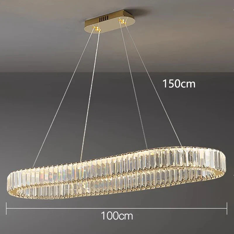 Afralia™ Crystal Chandelier: Modern Living & Dining Room Pendant Lights