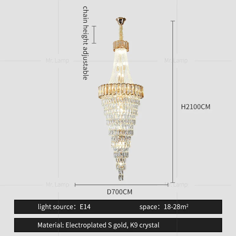Afralia™ Crystal Chandelier: High-End Duplex & Spiral Staircase Light for Luxury Living Spaces