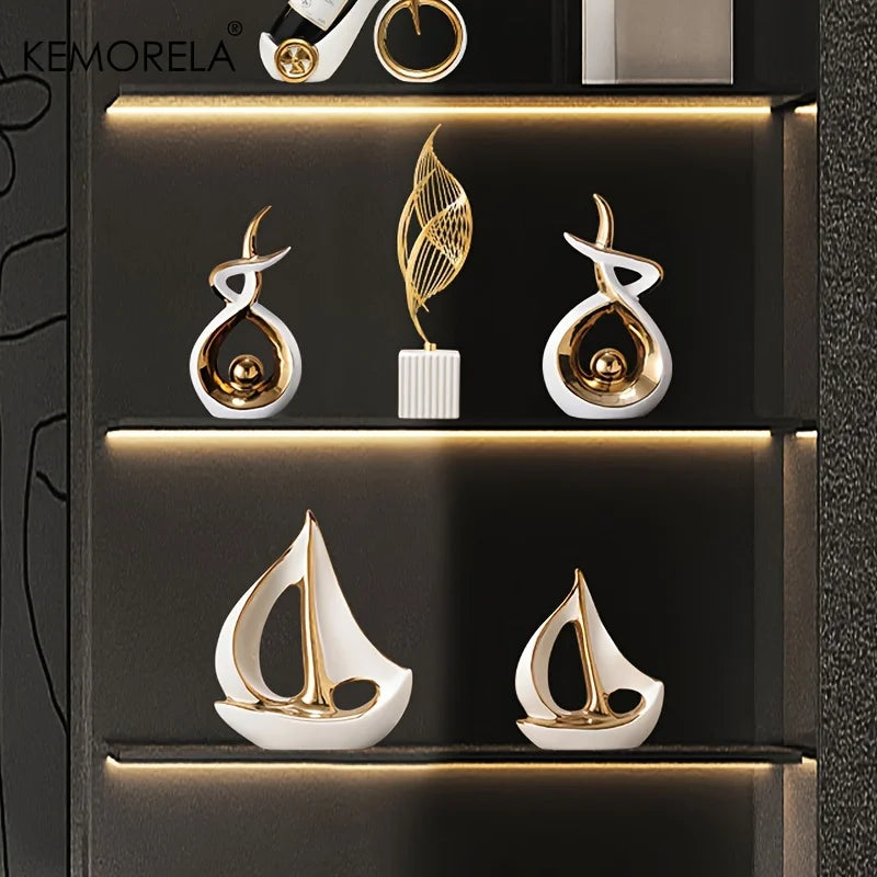 Afralia™ Luxury Sailboat Sculpture | Elegant Desk Decor for Home and Office