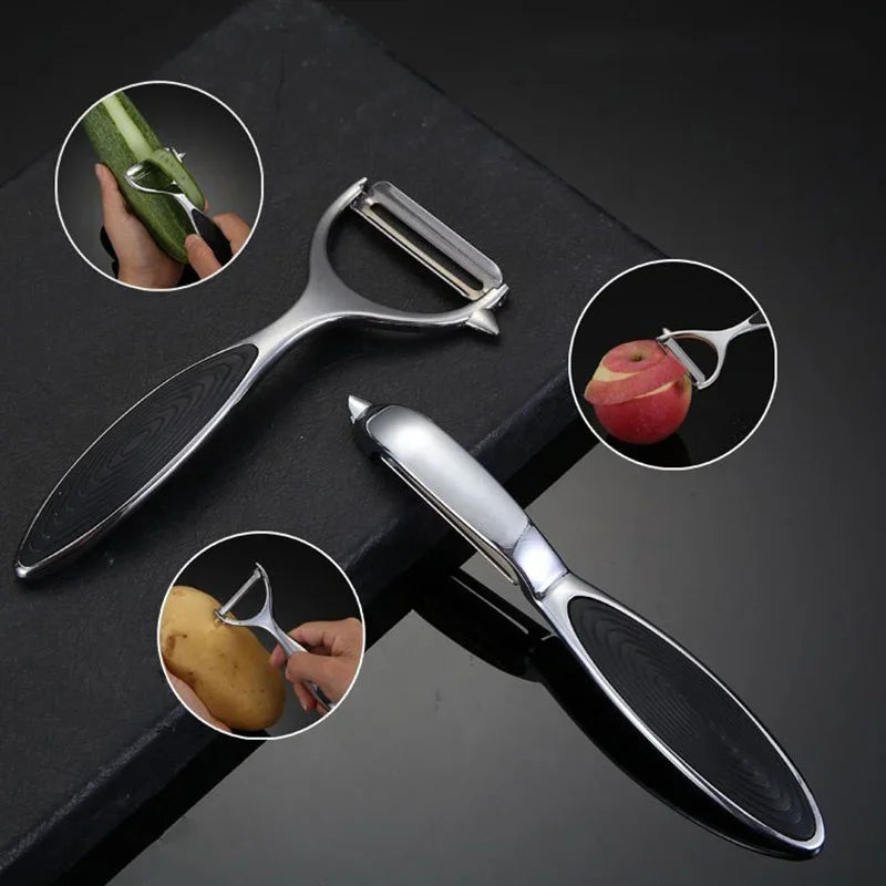 Afralia™ Stainless Steel Multifunctional Vegetable Fruits Peeler Grater Cutter Kitchen Tool