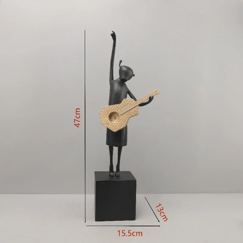 Afralia™ Guitarist Resin Figure Sculptures Home Decoration Figurines