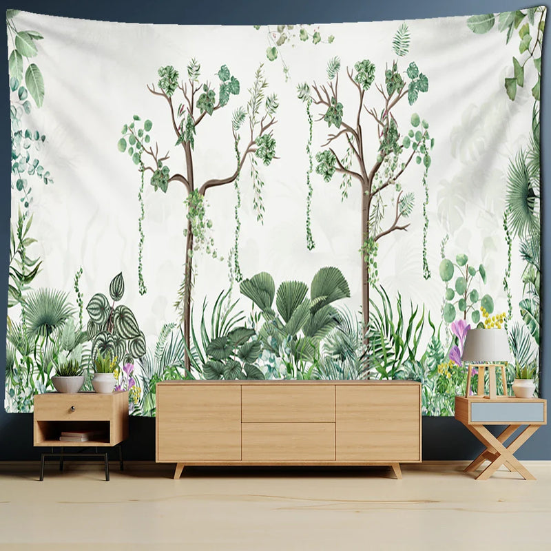 Afralia™ Tropical Landscape Tapestry Wall Hanging for Boho Home Decor