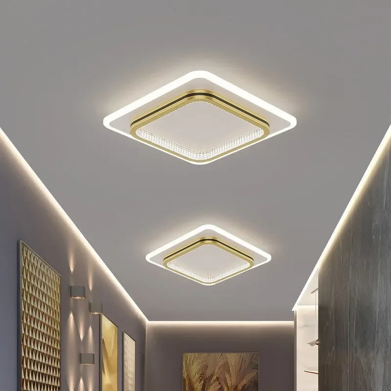 Afralia™ Crystal Ceiling Lights: Modern Indoor Lighting with LED, Round/Square Luminaria