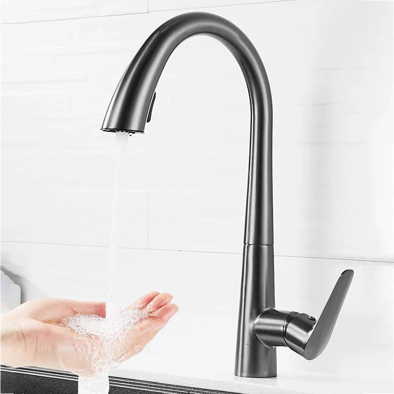 Afralia™ Pull Out Kitchen Faucet Single Handle Two Function Mixer Tap