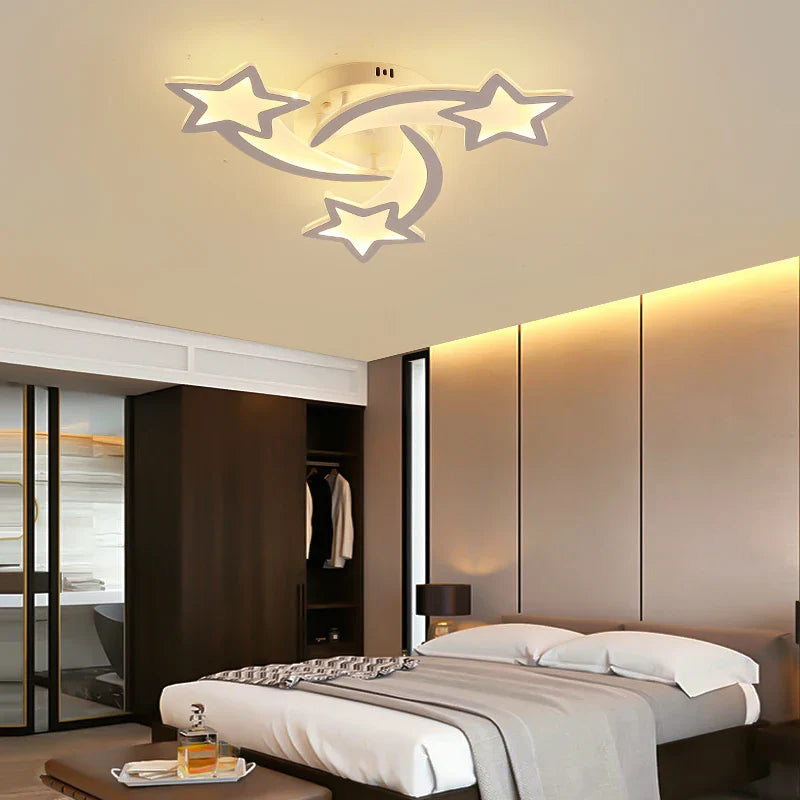 Afralia™ Star Design LED Chandelier for Modern Living Room, Bedroom, Nursery, Kitchen