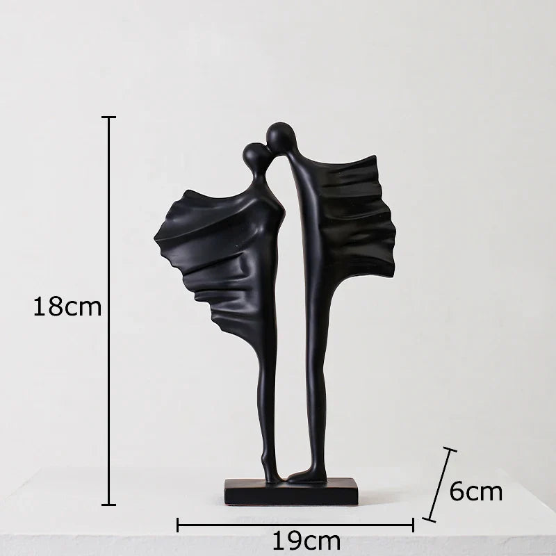 Afralia™ Abstract Lovers Resin Sculpture Modern Decor Ornaments - Couple Figures Statue