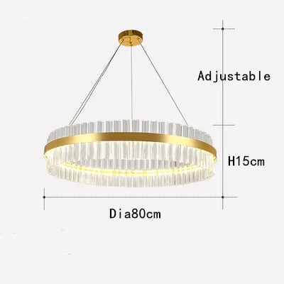 Afralia™ Crystal Chandelier LED Ring Lamp for Dining Living Room & Bedroom