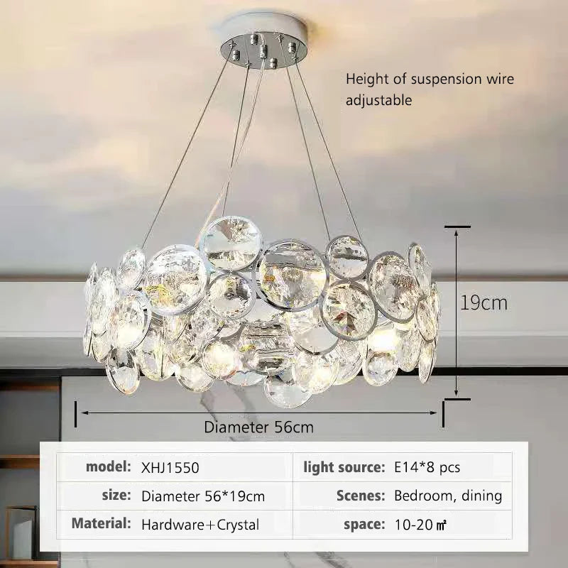 Afralia™ Nordic Crystal Chandelier: Modern Luxury Ceiling Light for Living Room & Kitchen