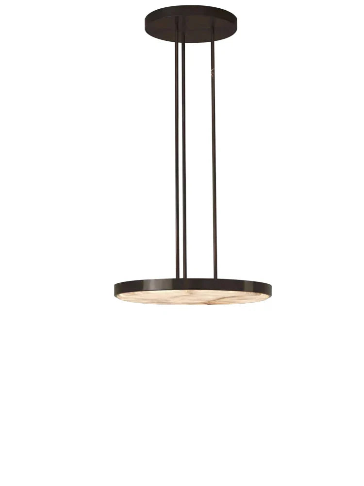 Afralia™ Round Spanish Marble Chandelier: Luxury Black Indoor Ceiling Light Fixtures for Dining Room