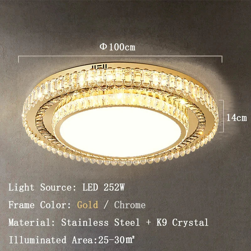 Afralia™ Crystal LED Ceiling Light: Modern European Design for Bedroom and Living Room Decor