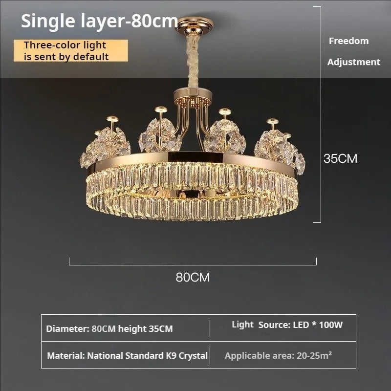Afralia™ Luxury Crystal Chandelier: Gold Hanging Ceiling Light for Villa Hotel Décor