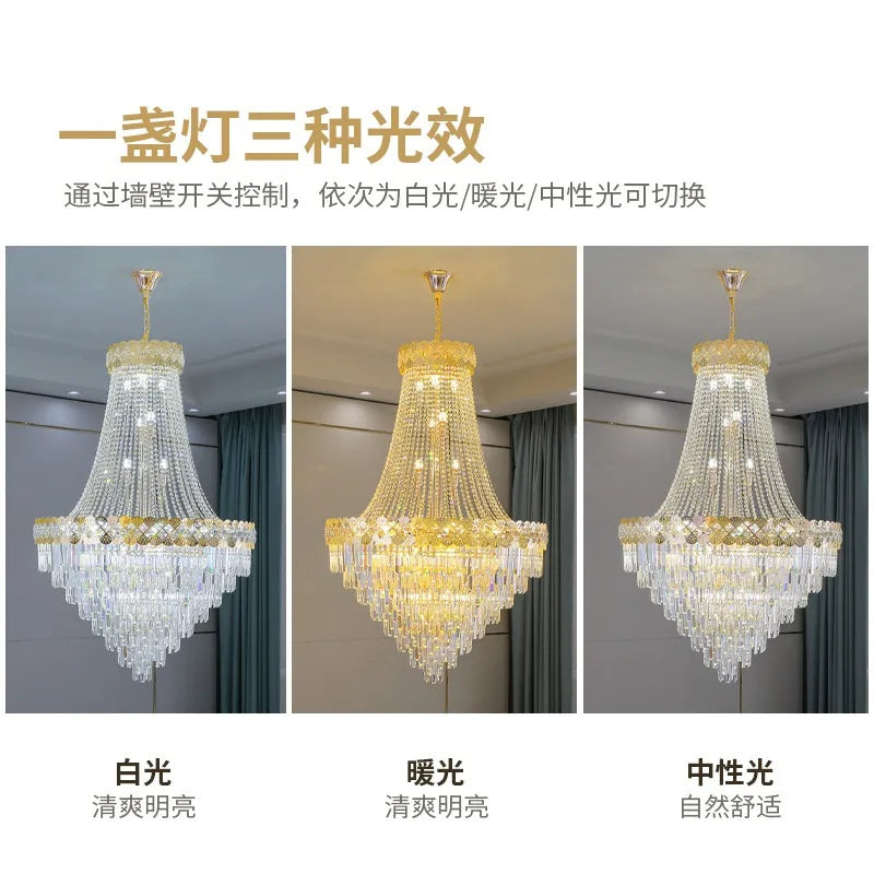 Afralia™ Crystal Chandelier for Duplex & Villa Living Rooms