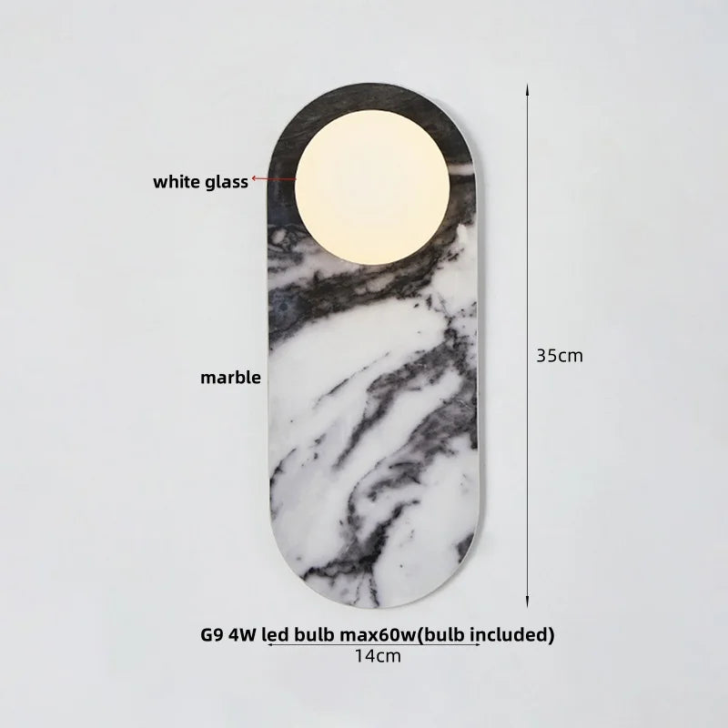 Afralia™ Glass Globe LED Wall Lamp: Modern Nordic Stone Bathroom Mirror Light