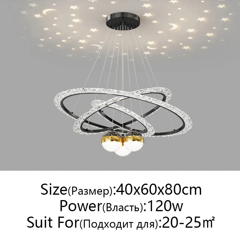 Afralia™ Nordic Gyptian LED Chandelier for Living Room Bedroom Dining Room