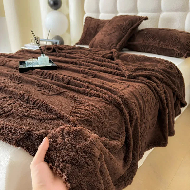 Afralia™ Chiffon Butterfly Jacquard Throw Blanket, Soft & Cozy Shawl for Couch/Bed