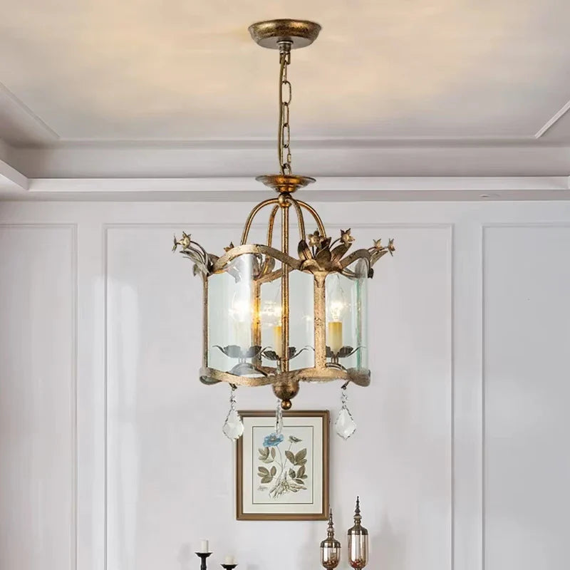 Afralia™ French Candle Crystal Chandelier: Retro Style LED Pendant Lighting for Dining & Living Room