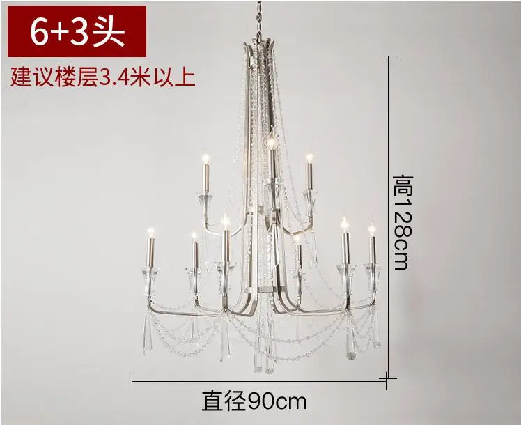 Afralia™ Modern Nordic Crystal Chandelier for Living Room Ceiling, French Style Large LED Lamp