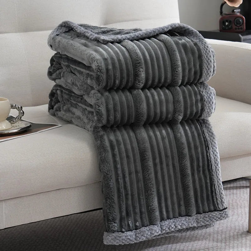 Afralia™ Light Luxury Sofa Blanket for Autumn/Winter, Cozy Office and Bedroom Blanket