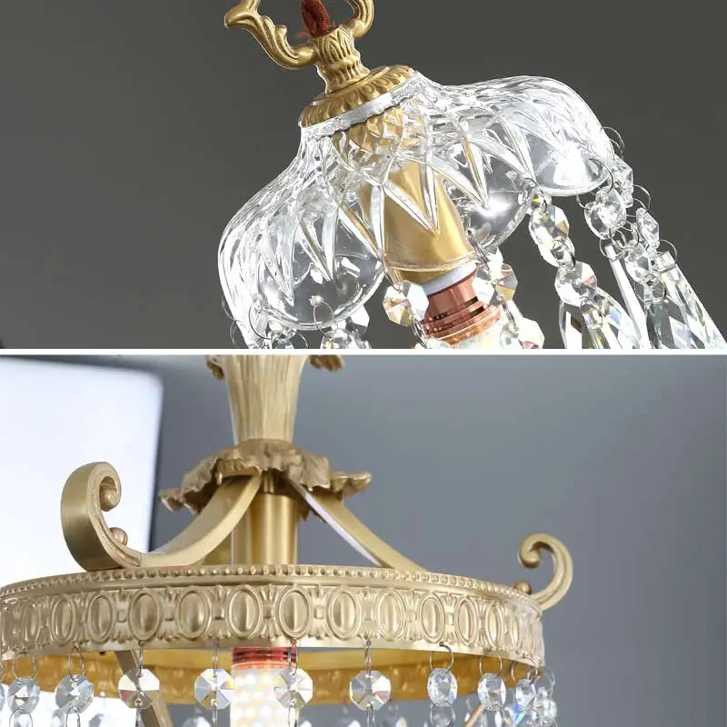 Afralia™ Luxure Crystal Chandelier: Modern Copper Ceiling LED Light Fixture for Living Room