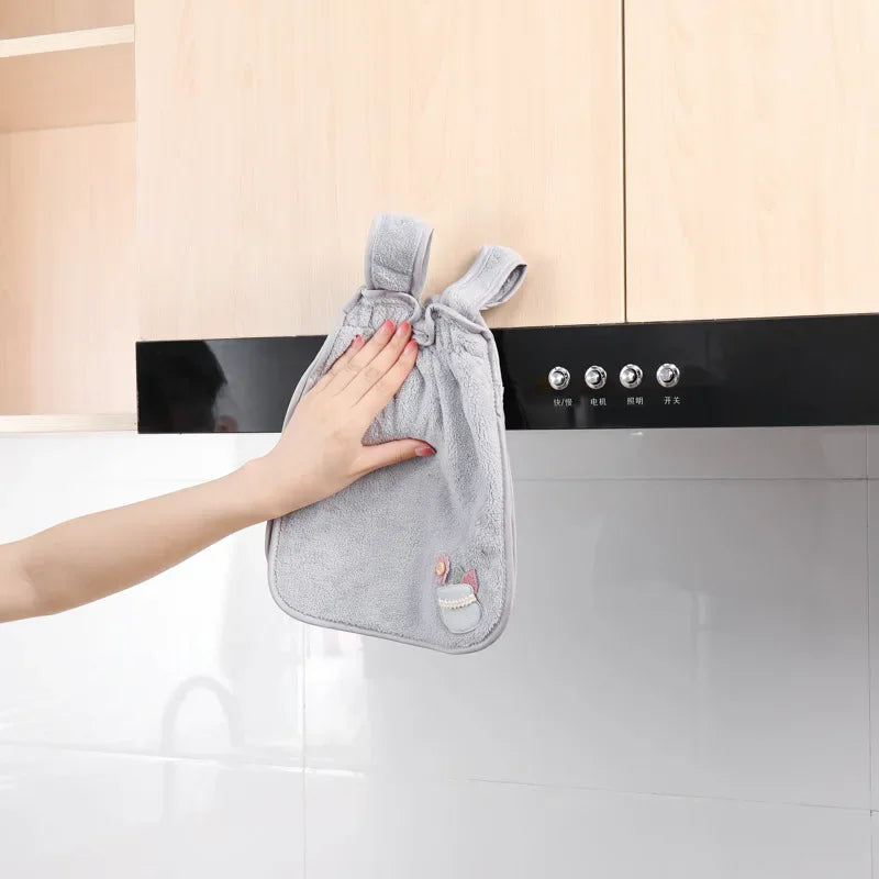 Afralia™ Princess Dress Style Hand Towel: Soft Microfiber Coral Fleece, Absorbent & Quick-Dry