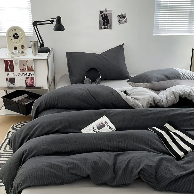 Afralia™ Bubble Cotton Quilt Sets | Ultra Soft Fitted Sheet Set | King Queen Bed Set